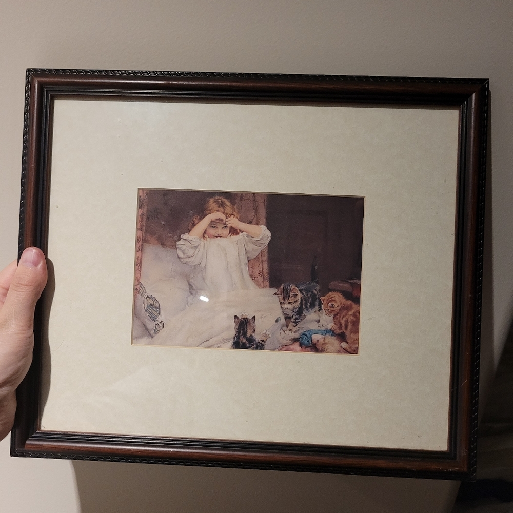 Morning mischief 9505 celadon cat print